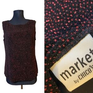 Market by Chico’s Red Sparkle Sleeveless Blouse